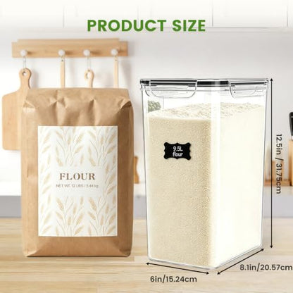 ALSO GO 2 PC Large Airtight Food Storage Containers with Lids, 9.5L, 321Oz