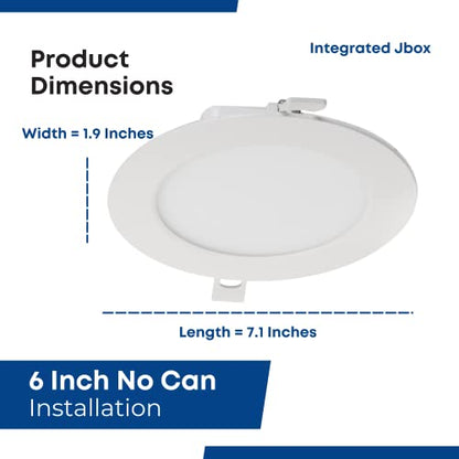 Feit Electric 5/6in LED Canless Recessed Downlight, 75W Eq, - style: 5/6 Inch