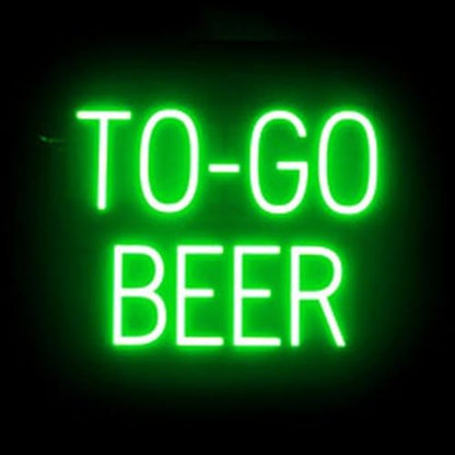 SpellBrite LED Neon TO-GO BEER Sign for Business - Green, 20" x 15" - color: Green, size: TO-GO BEER (20"x15")