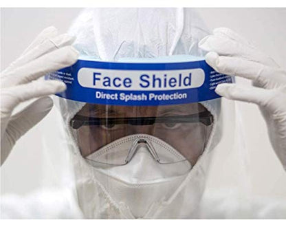 Dearskin Face Shield Pack Reusable Plastic Pet Safety Face Shield Adjustable Transparent Full Face Anti-Spitting Protective Mask for face, nose and eyes - size: Single