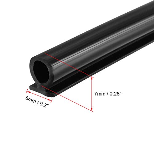 uxcell T-Slot Mount Window Weatherstrip Seal 7mm Bulb Bubble for 5mm Slot 1 Meter Long Black - color: Black, size: 1m