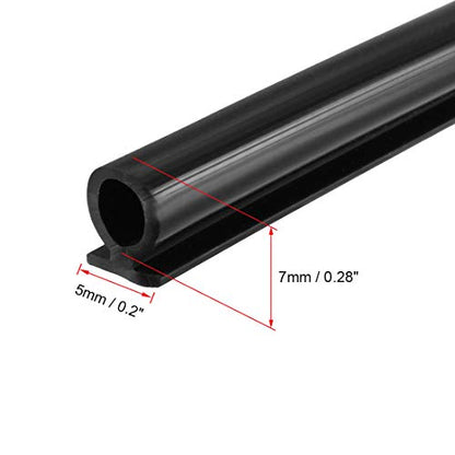 uxcell T-Slot Mount Window Weatherstrip Seal 7mm Bulb Bubble for 5mm Slot 1 Meter Long Black - color: Black, size: 1m