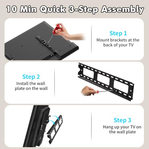 TV Wall Mount Fits for 42-65 Inch TVs Up to 132lbs - size: 23"-65" Tv Tilt