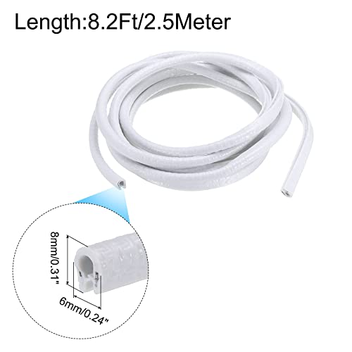 uxcell Edge Trim White U Shape Edge Protector Rubber with Steel Clips Fits 1/64"-1/16" Edge 8.2Ft/2.5Meter Length Door Edge Guards - color: White, size: 8.2 Ft