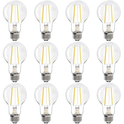 Energetic A19 LED Edison Light Bulb, E26 Dimmable, 60W Equivalent, 12 Pack - size: 12 Count(Pack of 1)
