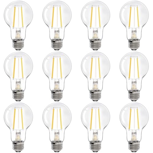 Energetic A19 LED Edison Light Bulb, E26 Dimmable, 60W Equivalent, 12 Pack - size: 12 Count(Pack of 1)