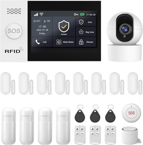PGST A107F Home Alarm System with 1080P HD Security Camera,Dual Protection