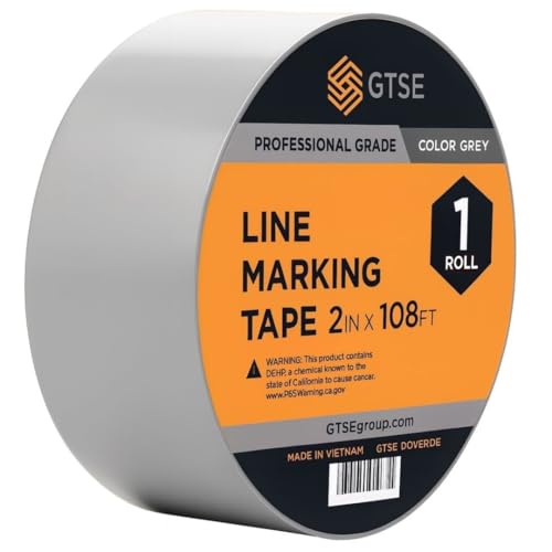 GTSE - Gray Vinyl PVC Floor Tape 2 inch x 108ft Safety Marking Tape - color: Gray, size: 2" x 108 ft