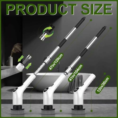 Electric Spin Scrubber, Cordless Shower Scrubber for Bathroom,Home - color: Off-white