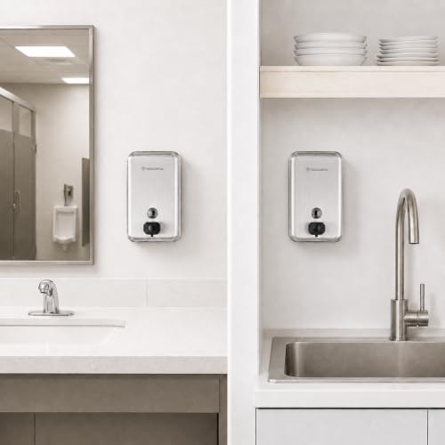modunful Commercial Hand Soap Dispenser Wall Mount - Stainless Steel 38oz - size: Vertical 38.8oz Plus