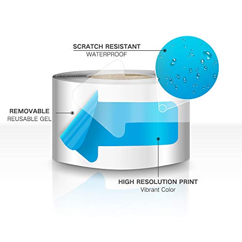 EVQ Blue Arrow Floor Sticker Tape 2 x 4 Inch Directional Vinyl 200 PCS - color: Blue, size: 2"×4"