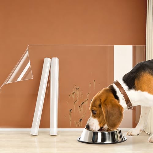 Clear Electrostatic Wall Protector, Static Protective Film, Adhesive-Free, No Residue Protection for Behind Trash Cans, Against Dog Scratches, Furniture, Doors, Splashes and Stains (15.78in*16.4ft) - size: 15.78in*16.4ft