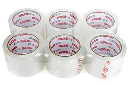 JIALAI HOME 3" Heavy Duty Packing Tape 6 Rolls, Total 360Y - 3 inch x 65 Yards, 2.4 mil Thick, Clear 3 Inch Wide Packaging Tape for Shipping, Mailing, Moving & Storage