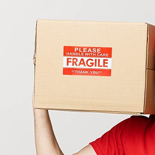 Hybsk Please Handle with Care Fragile Stickers Warning Labels for Shipping Packing Thank You Total 100 Labels Per Roll (3x5 Inch) - size: 3x5 Inch
