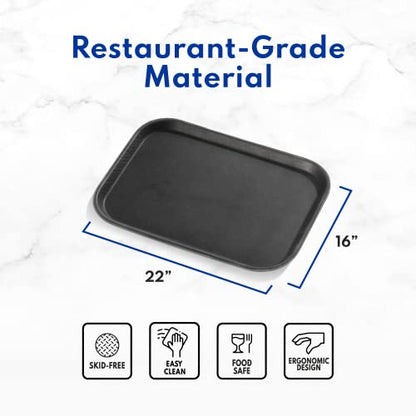 New Star Foodservice Restaurant Grade Non-Slip Tray, Black, 16x22-Inch - color: Black, size: 16-Inch x 22-Inch