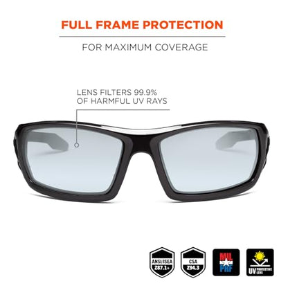 Ergodyne Skullerz ODIN Safety Glasses Sunglasses, Impact Resistant Z87.1+ - color: In/Outdoor Lens