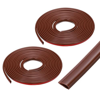uxcell Weather Stripping Silicone Self-Adhesive Brown 24.6 ft 2Pcs - color: Brown, size: 24.6 ft