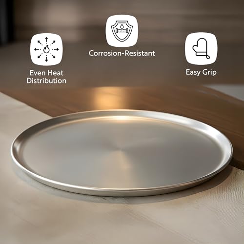 Restaurantware Met Lux 10 Inch Commercial Pizza Pan 1 Coupe Style Pizza Cooking Tray - Heavy-Duty 18-Gauge Aluminum Round Baking Tray Oven-Baking For Pizzas & More - size: 10"