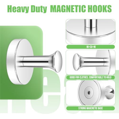 Neosmuk Magnetic Hooks Steel Tube Design for Cruise,80lb+ Silver,6 Pack - color: Silver, size: 6P
