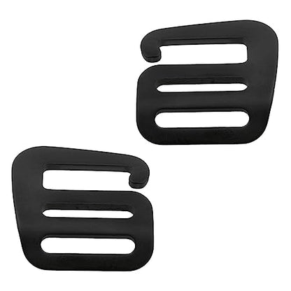 VAKTOK-8PCS An inch Black Metal Wave Buckles Outdoor Webbing Buckle Clips Adjustable buckle backpack strap webbing(4 left +4 right)