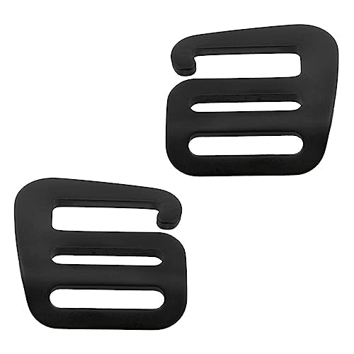 VAKTOK-8PCS An inch Black Metal Wave Buckles Outdoor Webbing Buckle Clips Adjustable buckle backpack strap webbing(4 left +4 right)