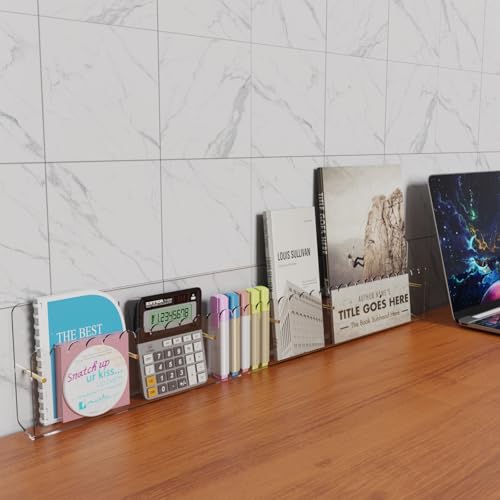 Brochure Holder Wall Mount, 2 Pack Acrylic Modular Flyer with Adjustable Magnetic Golden Bolt, Wavy Lace Pamphlet Display Stand for Organizer Trifold Flyer, Document, Leaflet, 6 Slots - color: 6 Slots