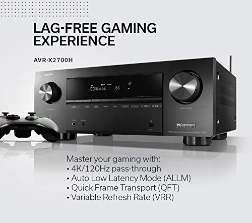Denon AVR-X2700H 8K Ultra HD 7.2 Channel (95 Watt X 7) AV Receiver - Built for Gaming, Music Streaming, 3D Audio & Video, Alexa + HEOS - style: AVR-X2700H