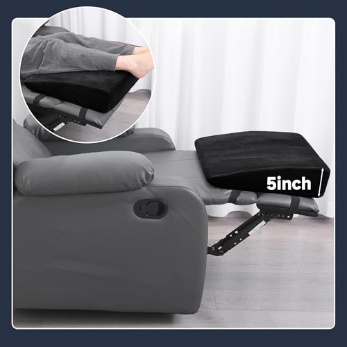 MABOZOO Wedge Recliner Leg Pillow, Foam Extra Large Foot Rest Cushion with Adjustable Straps, Recliner Footrest Extender Leg Elevation Pillow Wedge Pillow for Recliner, Bed, Sofa, Couch (Black) - color: Black