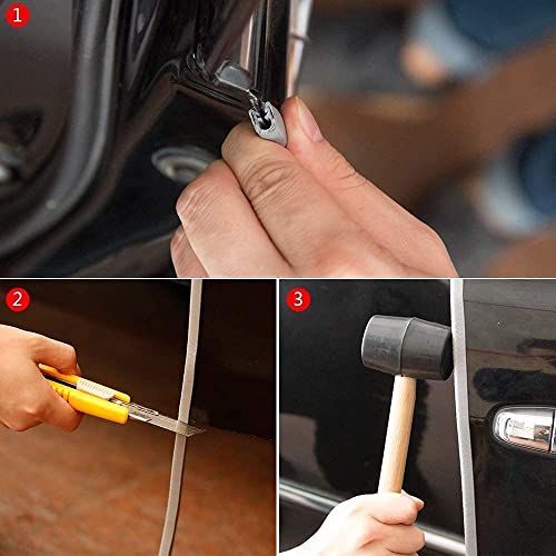 Winunite 16.4ft(5m) No Glue Car Door Edge Guards Light Gray - color: gray, size: 16.4 ft