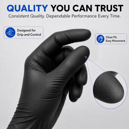 Black Nitrile Disposable Gloves, Food Grade, 5 Mil, XLarge 1000 Count - color: Black（1000pcs）, size: X-Large