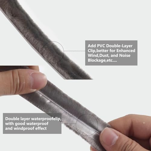 5m (16feet) Brush Weather Striping Card-Slot Seal Strip Pile Weatherstrip Door Sweep Brush for Door Window (7mm x 12mm (7/24" 1/2"), Gray) - size: 7mm x 12mm