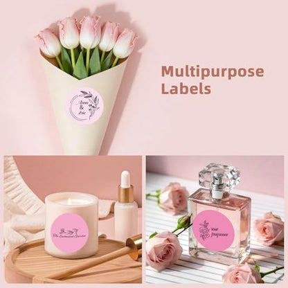 500 Labels/Roll 2" Gradient Pink Round Thermal Labels, Waterproof Circle Blank Thermal Sticker Compatible with Direct Thermal Label Printers for DIY Logo Designs, Thank You, Small Business - color: Pink Gradient, size: 2 Inch