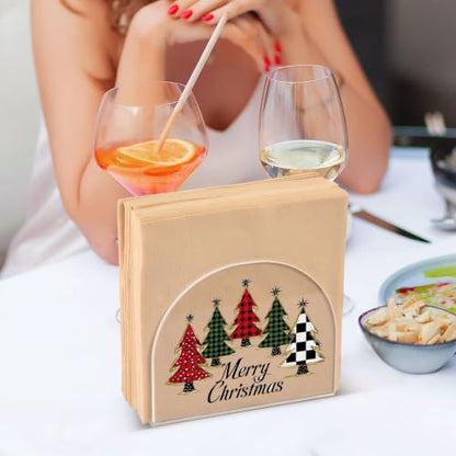 Christmas Trees Napkin Holder for Table Acrylic Tissue Dispenser - color: Christmas Trees