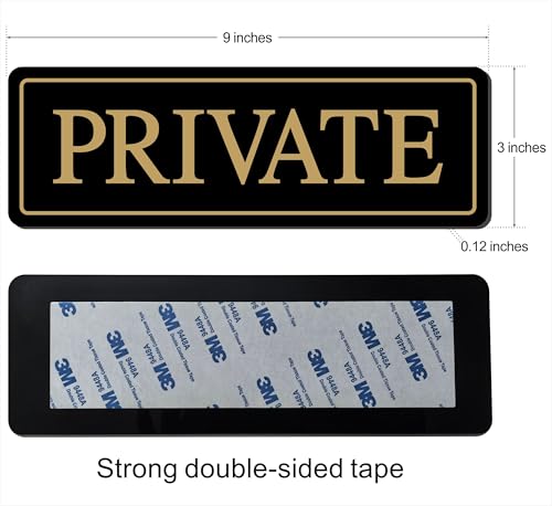 Private Sign – Corporate Office Sign - Premium Durable Acrylic Material, Super Strong Self-Adhesive, Quick Installation, Very Suitable For Home And Business Offices (9 x 3 Inches, Black/Gold) - color: Black/Gold - Private