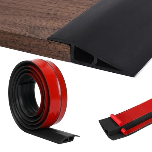 Vinyl Door Threshold Ramp Floor Transition Strip Self Adhesive - color: Black, size: 1/5" to 2/5", 80in