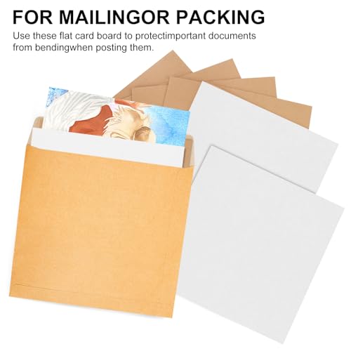 100 Pack 10"x 10" Corrugated Cardboard Sheets, Flat Cardboard Layer Pads 2 mm Thickness, Flexible Packaging Inserts for Shipping, Mailing, and Crafts,(White) by IHDYPPEW - size: 100 Pack 10"x 10" white