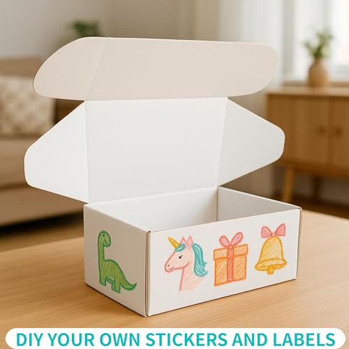 6x4x3 Inches 50 Pack White Corrugated Cardboard Shipping Boxes - size: 6x4x3 inch 50 Pack