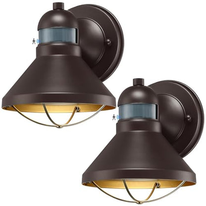 LONEDRUID 2 Pack Dusk to Dawn Motion Sensor Outdoor LED Wall Light Fixtures - color: Bronze