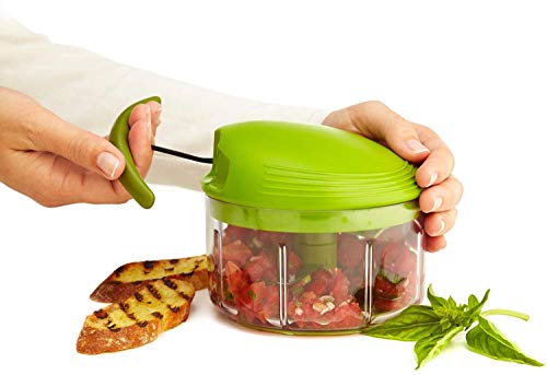 Kuhn Rikon Pull Chop Chopper/Manual Food Processor with Cord Mechanism, Green, 2-Cup - size: 2-Cup