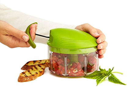 Kuhn Rikon Pull Chop Chopper/Manual Food Processor with Cord Mechanism, Green, 2-Cup - size: 2-Cup