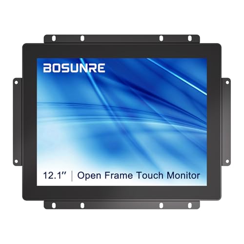 10-Point Multi-Touch Industrial Display 1024x768, 12.1 Inch Open Frame Capacitive Touch Screen Monitor, IP65 Front Waterproof Multi-Touch LCD Display with HD-MI VGA Ports - size: 12.1