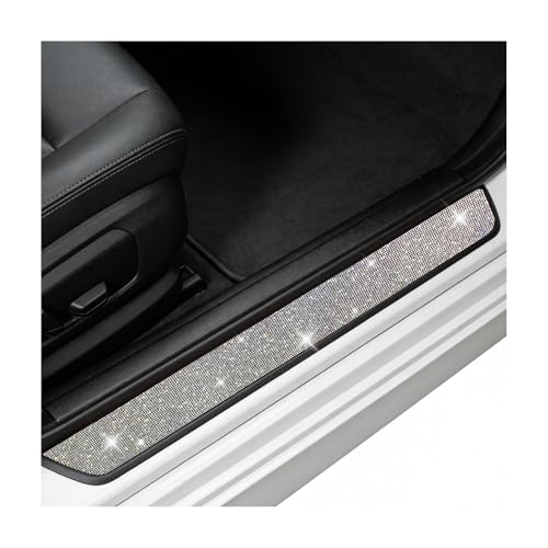 2 PCS Bling Car Door Sill Protector, Shiny Rhinestone Auto Door Entry Guard Bumper Anti-Scratch Strip, Crystal Threshold Sticker Cuttable Trunk Edge Protector (Colorful, 23.6 × 2.8 inches) - color: Colorful, size: 23.6 × 2.8 inches