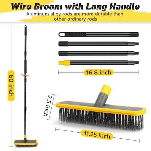 2 in 1 Stainless Steel Wire Brush Heavy Duty Floor Deck Scrub