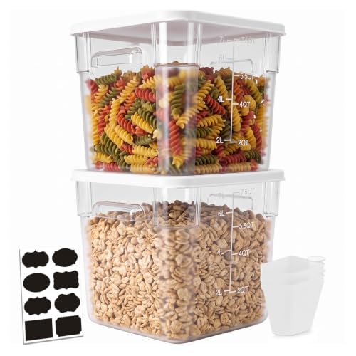 2 Pack 8QT Commercial Clear Food Storage Containers with Lid, NSF - color: White, size: 8Qt-2 Pack