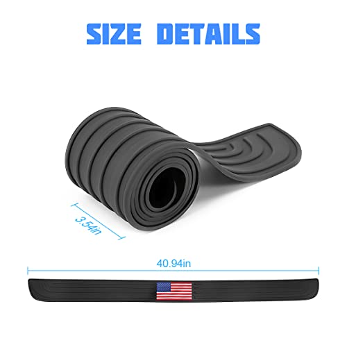 8sanlione Rubber Car Rear Bumper Guard Strip, Black/Red Flag/40.9"x3.5" - color: Black/Red Flag, size: 40.9"x3.5"