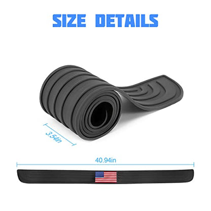 8sanlione Rubber Car Rear Bumper Guard Strip, Black/Red Flag/40.9"x3.5" - color: Black/Red Flag, size: 40.9"x3.5"