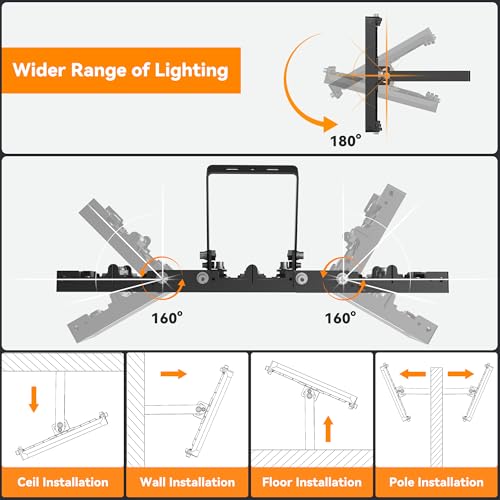 SOLLA 480W LED Outdoor Flood Light, 48000LM Super Bright Stadium Light, 6000K Daylight White, IP66 Waterproof 3 Heads Adjustable Outdoor Floodlights for Patios, Street, Parking Lots - size: 480 Watt