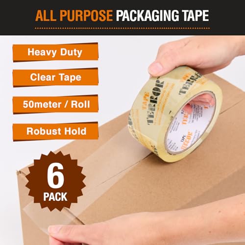 All-Purpose Clear Packing Tape (6 Rolls) - 48mm x 50m Per Roll - style: AP Tape – 6 Pack