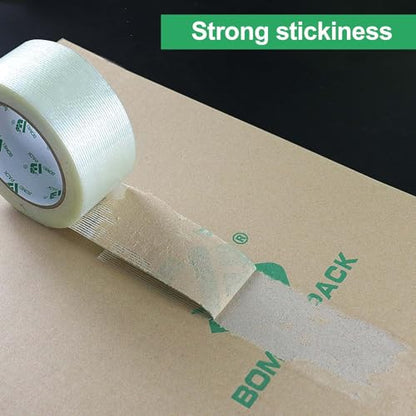 BOMEI PACK 36PACK Reinforced Packing Tape, 5.5Mil 2Inx 55Yds, Heavy Duty Filament Strapping Tape 2inch for Packing Shipping, Moving and Storage, Total 1980yds - size: 36Rolls (2inch x 55yds)