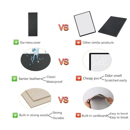 4.25 x 11 inches Leather Menu Holder Double Views - size: 4.25 x 11 inch/2 views/1 pcs